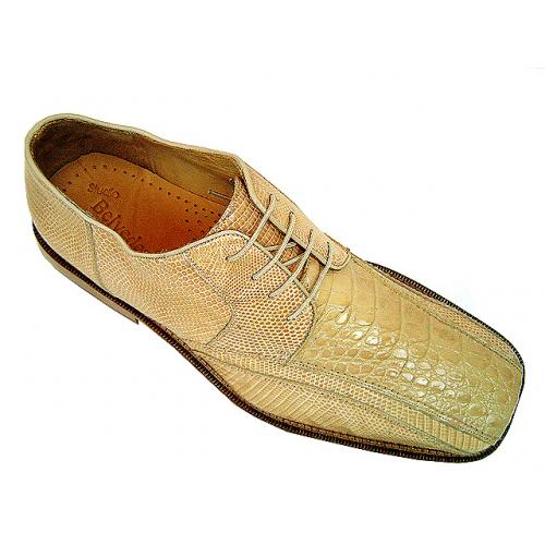 Belvedere "Coppola" Beige Genuine Crocodile/Lizard Shoes